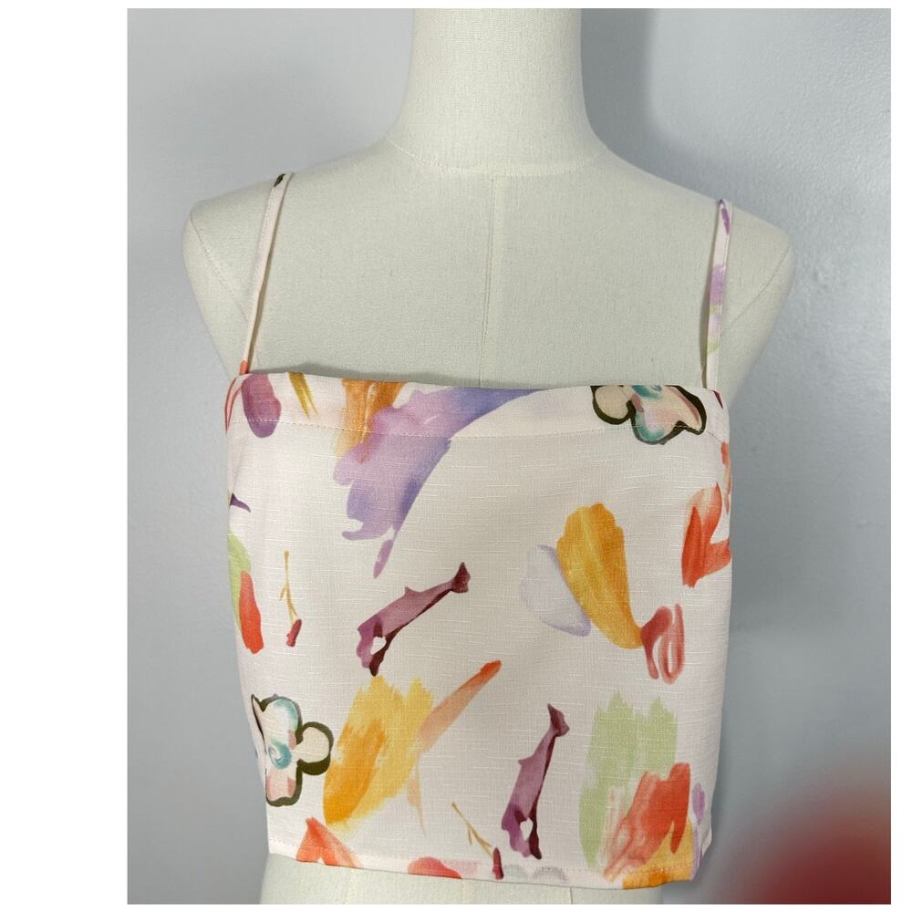 NWT Petal and Pup Carey Cropped Top M Medium Floral Multi Boho Cami Festival